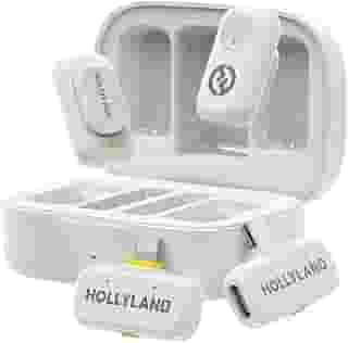 Hollyland LARK A1 Combo – Microfone Sem Fio Mini para iPhone e Android (2TX + USB-C RX + Lightning RX + Case de Carregamento), Microfone Magnético para YouTube, TikTok, Podcast e Vlogs (Branco)