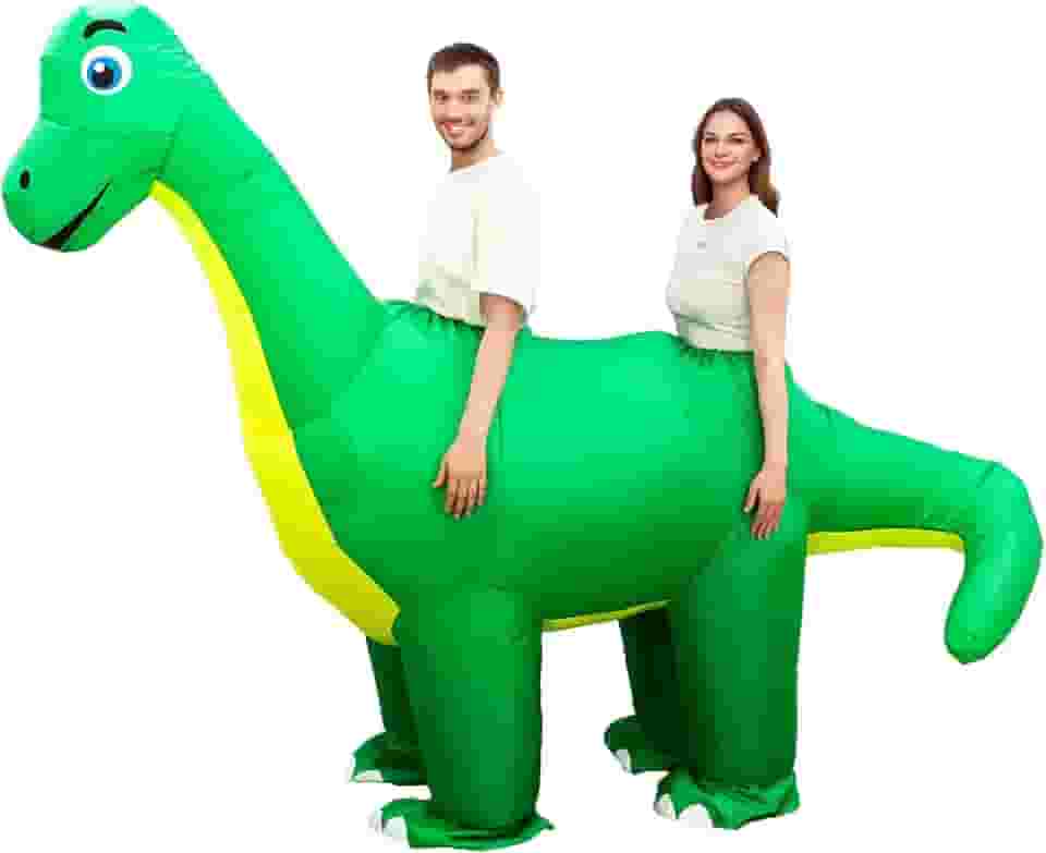 Yearntown Fantasia inflável de dinossauro para duas pessoas para adultos, fantasia de Halloween para casais explodindo 2025, roupa engraçada para cosplay adulto (dinossauro)