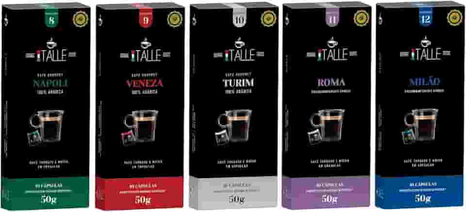 Cápsulas Compativeis Nespresso Café moido e torrado Cafe Italle 50 Und