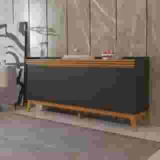 Buffet Aparador Ripado 4 Portas com Pés de Mdf Astúrias 180cm - ViaNossa