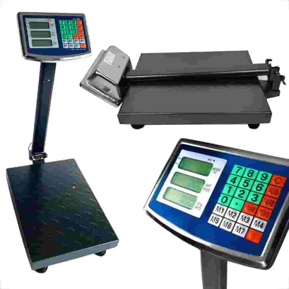 Balança Digital 200kg 30x40cm Display Vermelho - Alta Precisão, Resistente à Água, Ideal para Comércio e Indústria (Uso Interno e Externo)