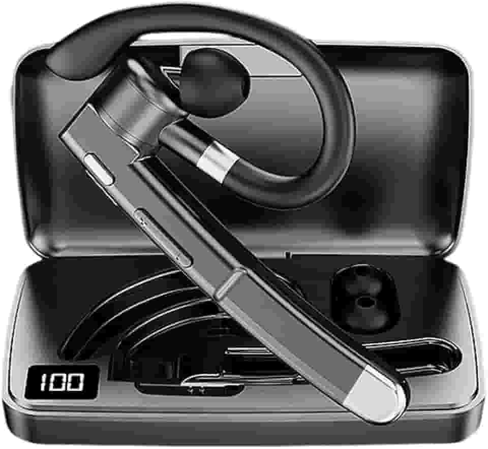 Fones de Ouvido Bluetooth 5.3 Com Cancelamento de Ruído ANC Gancho de Orelha Intra-auricular Toque Inteligente Preto
