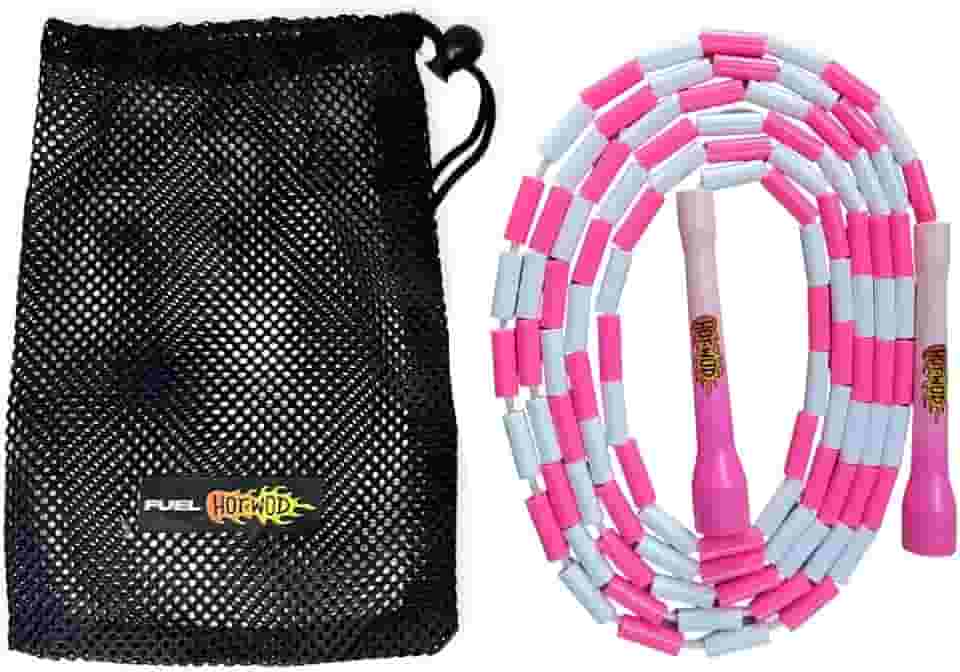 Corda Pular Segmentada Crossover Beaded Rope Freestyle Ajustável Pink Rush