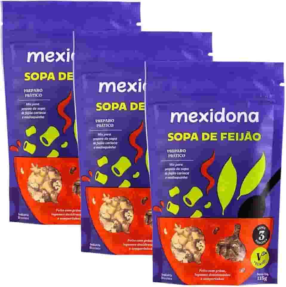 Kit com 3 Pacotes de Sopa de Feijão de 115g cada - Mexidona