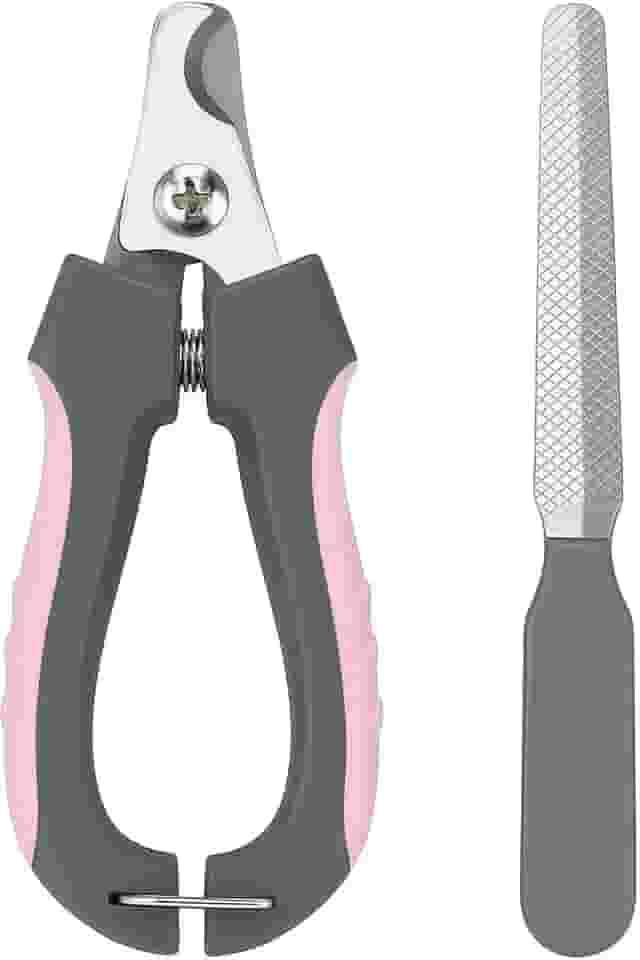 Cortador de Unha para Pet com Lixa Kit de Cortador e Lixa 12 cm Cachorro e Gato Higiene Pet (Rosa)