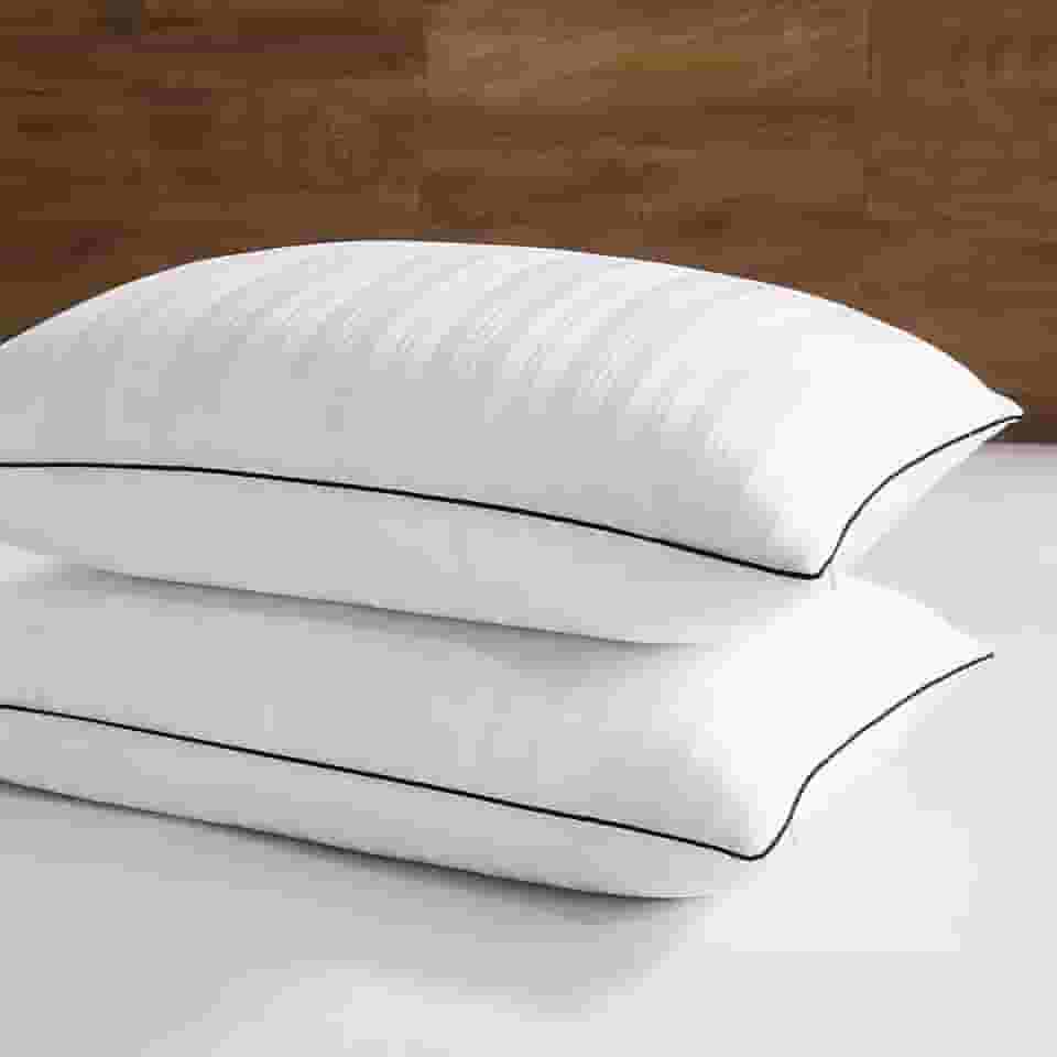 downluxe Almofadas de plumas de ganso – Almofadas de penas da coleção de hotel para dorminhocos nas costas, estômago ou de lado, travesseiros de plumas King Size conjunto de 2 (50,8 cm x 91,4 cm)