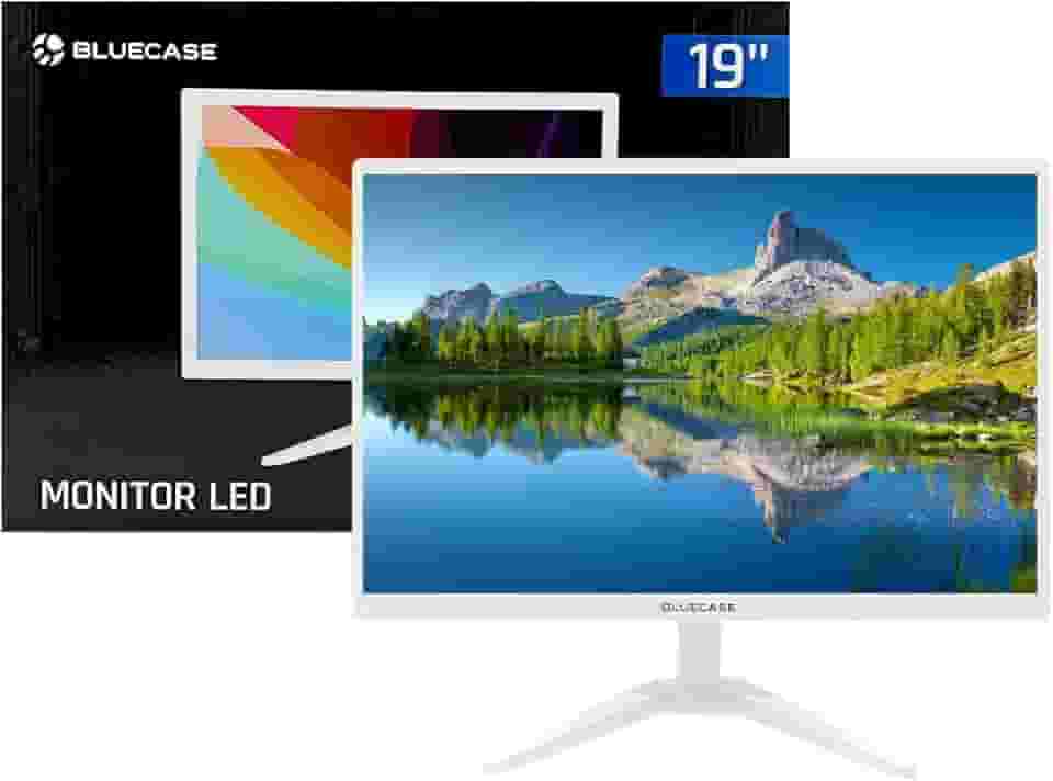 Monitor 19" Branco Led Resolução WXGA+ 1440x900 75Hz HDMI e VGA Padrão VESA para Escritório, Estudos, Trabalho