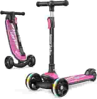 besrey Patinete para Crianças de 3 a 10 Anos, Scooter de 3 Rodas com Rodas LED, Freio Traseiro, Deck Extralargo, Atividades ao Ar