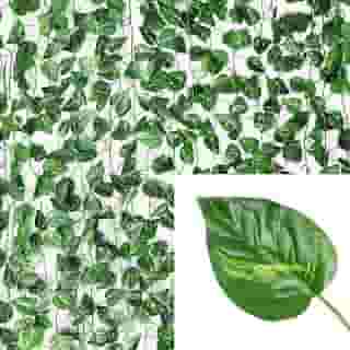 Kit Planta Trepadeira Artificial para Decorações | Plantas para Decoração de Casa, Sala De Estar, Casamento, Eventos (Jibóia - 6 Metros)