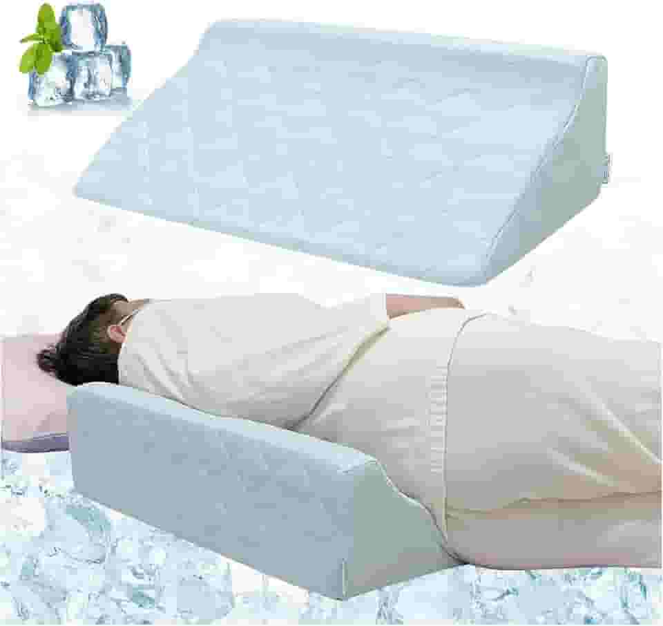 NEPPT Travesseiro de cunha para idosos, dormindo lateral, pós-cirurgia, anabela, alívio de pressão, almofada inclinada para pacientes, posicionamento na cama, adultos, almofadas triangulares para