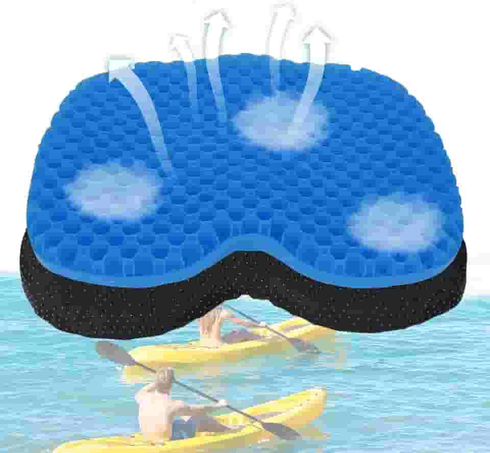 Almofada antiderrapante para assento de caiaque, impermeável, de gel espesso, para sentar na cadeira de caiaque, acessórios de caiaque, equipamento para pesca, caiaque, almofada de gel espesso