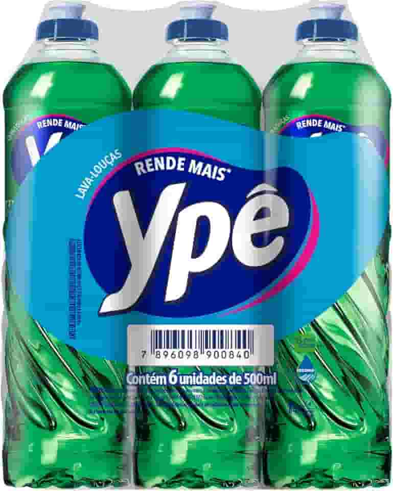 Ypê Pack Detergente Limão 500ml (6 unidades)
