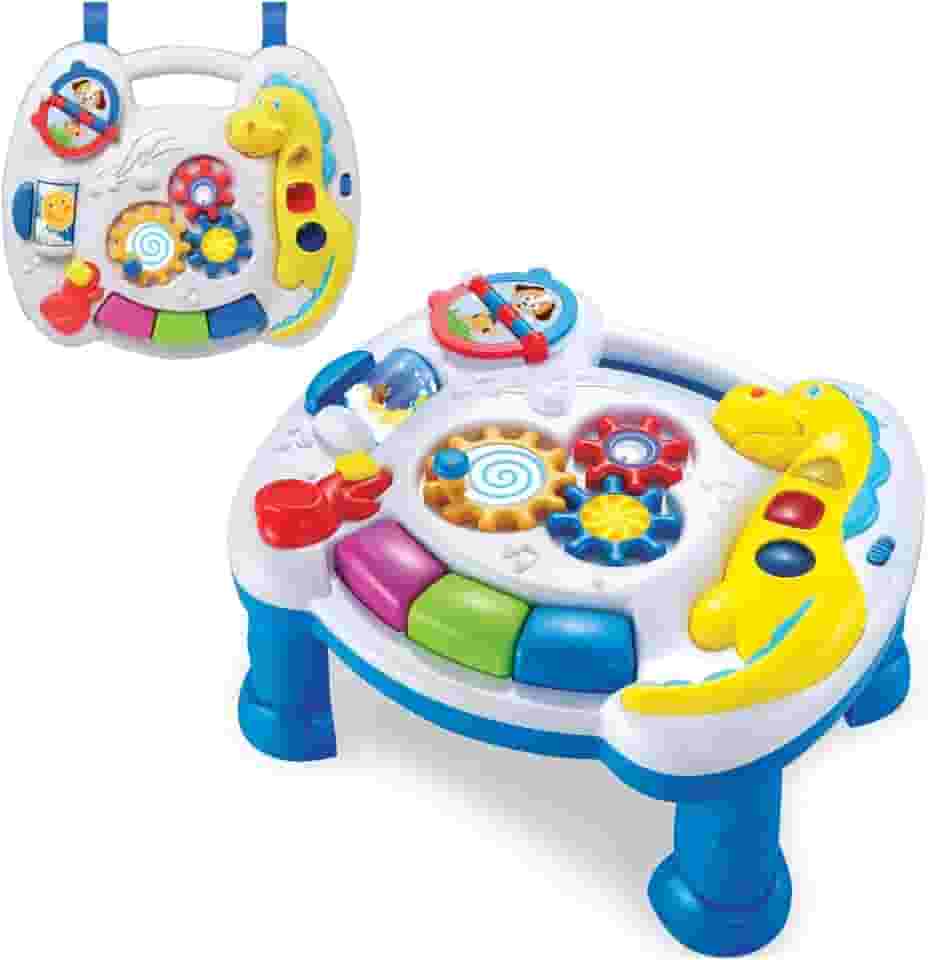 Mesinha de Atividades Infantil Interativa Didática Musical e Luzes Educativa Divertida (Azul)