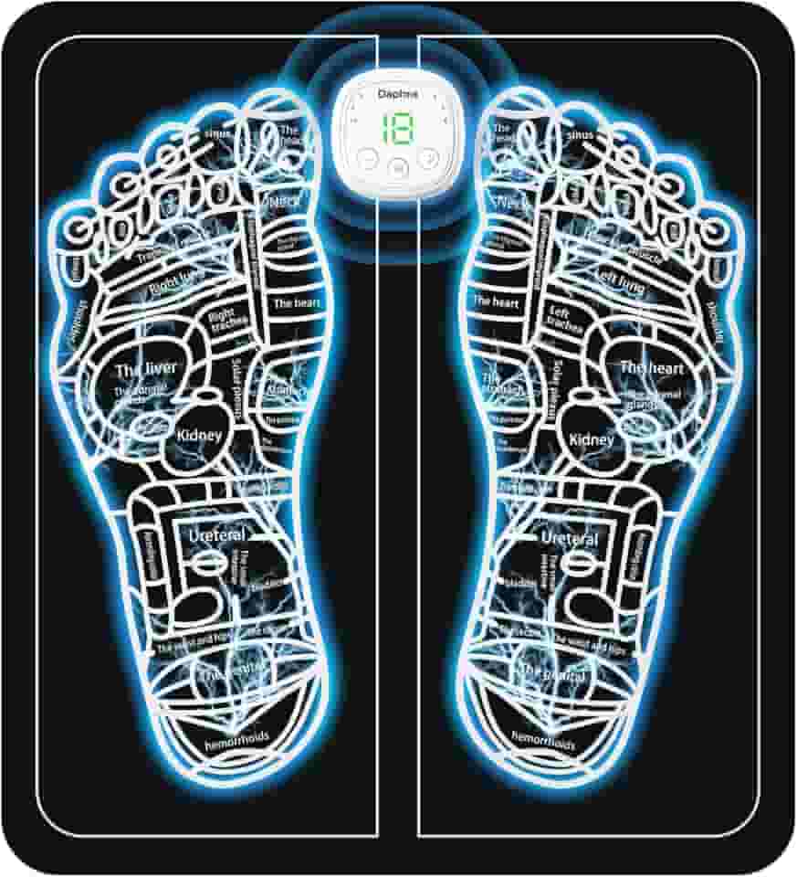 Massageador de pés EMS para neuropatia – Tapete massageador de pés para alívio da dor plantar, melhorar a circulação, relaxamento muscular, estimulador de pé EMS portátil e recarregável com 6