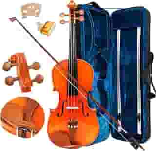 Violino 4/4 Todo Em Madeira Cavalete Acústico + Arco E Breu
