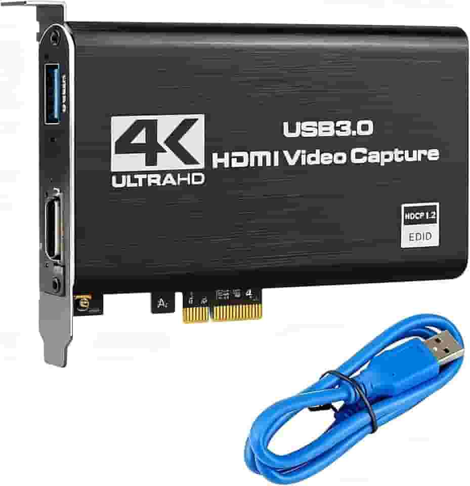 Placa Captura Video 4K USB 3.0 Captura Vídeo Áudio Streaming Placa Captura Jogos 4K 1080P 60FPS Gravação Vídeo Streaming Dispositivo Entrada HDMI Consoles Câmeras Nintendo Switch Video Streaming