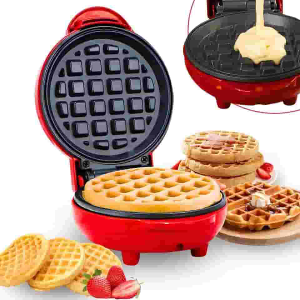 Máquina De Fazer Waffles Elétrica Profissional Antiaderente 110V