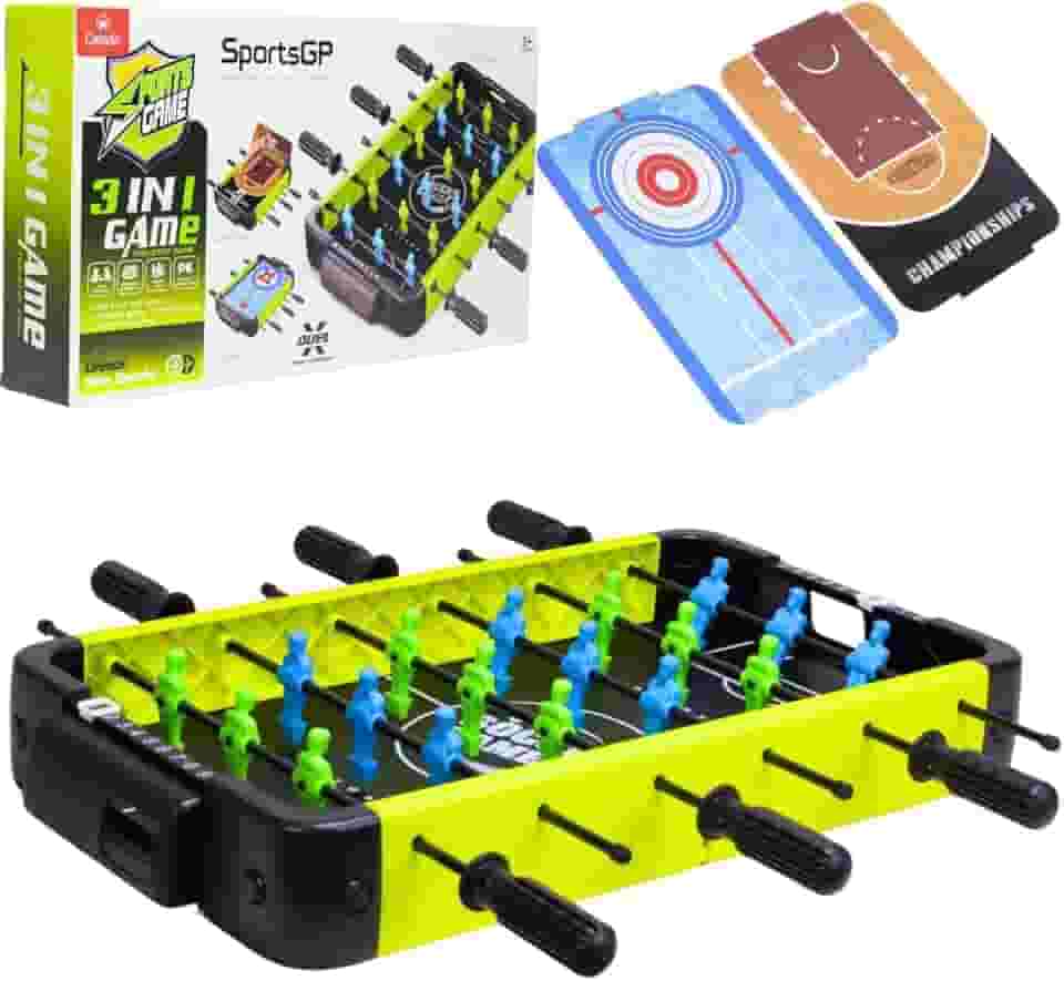 Mesa de Esportes Portátil Pebolim 3 em 1 Grande Infantil - Castela