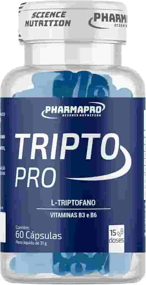 Triptofano 860mg Tripto Pro Pote 60 Capsulas Suplemento em Cáps Aminoácido L-Triptofano Vitaminas B3 Niacina Vitamins B6 Magnésio Importado Original - PharmaPro