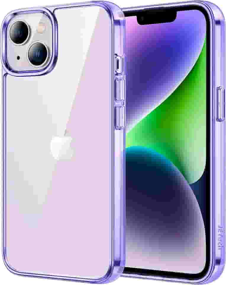 JETech Capa para iPhone 14 Plus 6,7 Polegadas, Case Protetora de Telefone à Prova de Choque Não-Amarelecimento, Capinha Parte Traseira Transparente Anti-Riscos (Roxo Profundo)