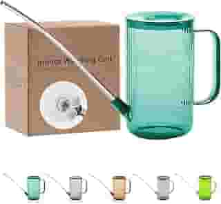 Regador de bico longo para interior, regadores pequenos para plantas de casa, flores, suculentas 1000 ml (verde)