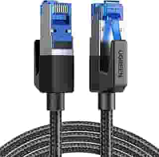 UGREEN Cabo Ethernet Cat 8 3 pés, cabo de rede trançado de alta velocidade 40 Gbps 2000 MHz Cat8 RJ45 Cabos LAN blindados para serviços pesados internos compatíveis para jogos PC PS5 Xbox Mod