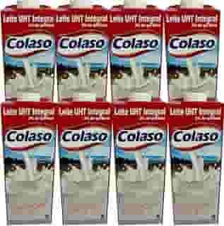 LEITE UHT INTEGRAL COLASO, 3% de Gordura, 1L - KIT COM 8 UNIDADES -