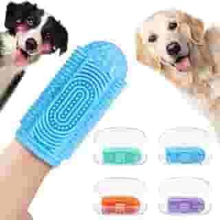 YUEYUEJIA Escova De Dentes Para Cães, Escova De Dentes De Dedo, Kit De Escovação De Dentes Para Cães, Pacote Com 4 Escovas De Dentes Para Cães, Para Limpeza Dos Dentes De Cães E Cuidados Dentários P