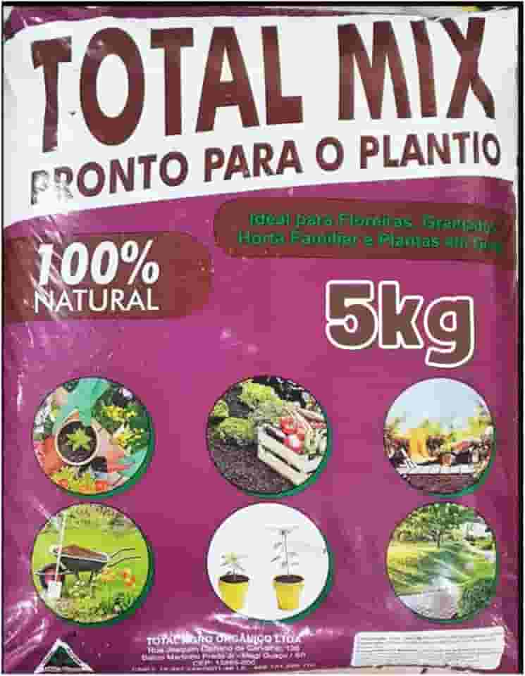 Terra Adubada 5kg - Horta - Plantas - Jardim - Vasos - Suculenta Substrato Premium Total Mix