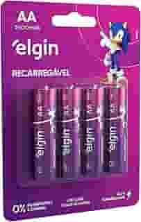 Pilha recarregável AA 2500Mah Elgin com 4 unidades Comum