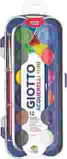 GIOTTO Acquarelli Mini, Aquarela em Estojo de Pastilhas de 23mm, 12 Cores