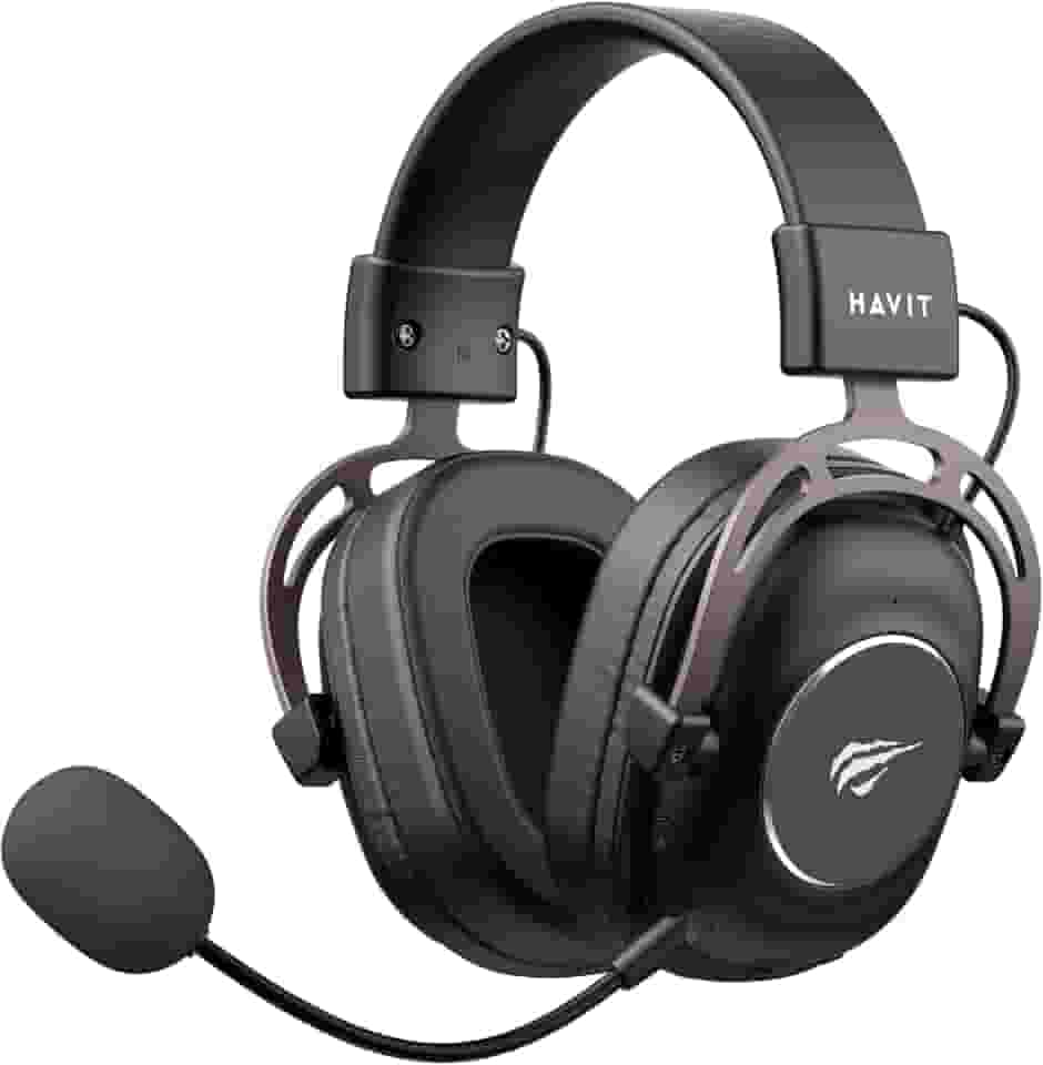 Havit Headphone Fone de Ouvido H2002YG Black, Quad-Mode, Sem Fio e Com Fio, Wireless 2.4GHz, Bluetooth, USB, 3,5mm, Gamer, com Microfone Destacável Com Cancelamento de Ruído, Falante 50mm, Preto