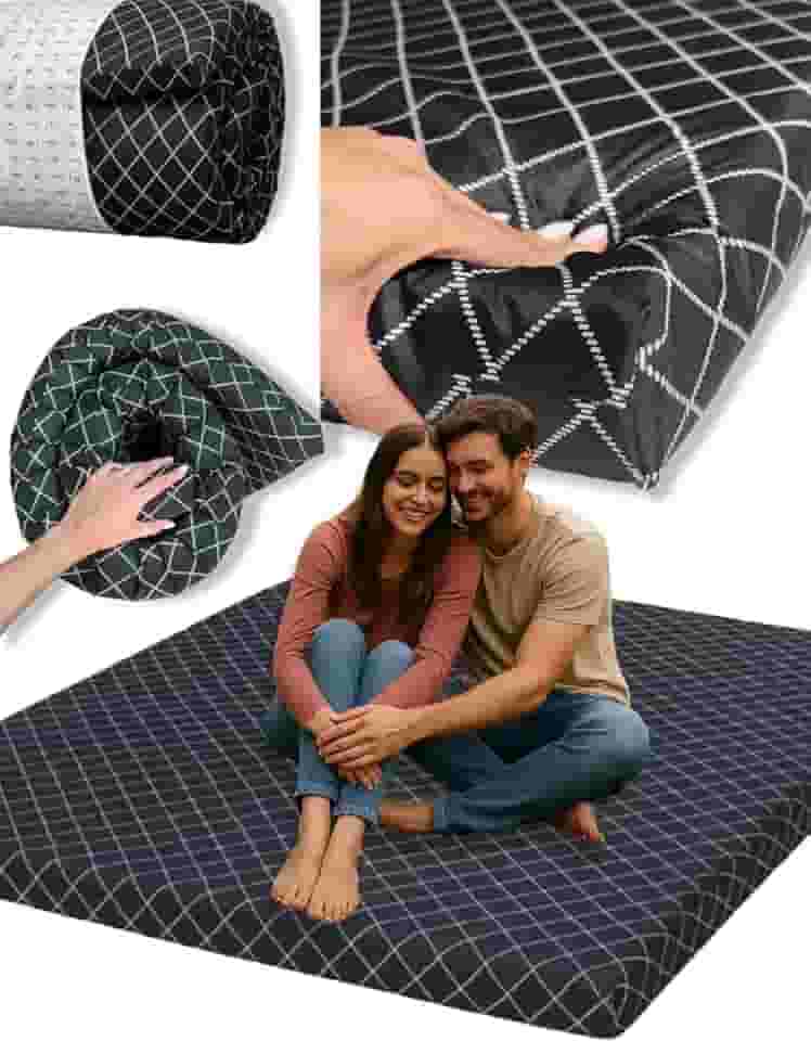 Colchonete camping Casal Kiero, 6cm Espessura, 138x188x6cm, Dobrável, Portatil dobravel barraca acampamento