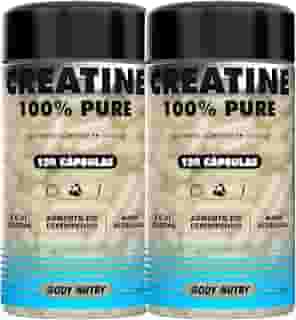Kit 2x Creatina 100% Pura Monohidratada e Micronizada - Pote 120 Capsulas - Creatine Pure Monohydrate - Importada Alto Grau de Pureza - Original