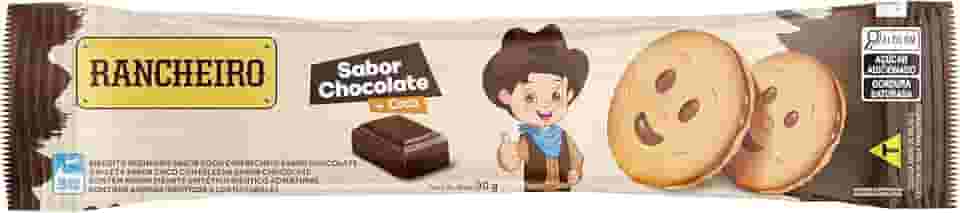 Biscoito Recheado Rancheiro Chocolate com Coco 90g – Crocante, Sabor Tropical e Recheio Cremoso