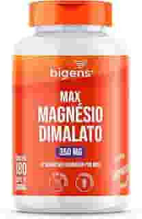 Max Magnésio Dimalato, 350mg de magnésio elementar por dose, 180 cápsulas, Biogens