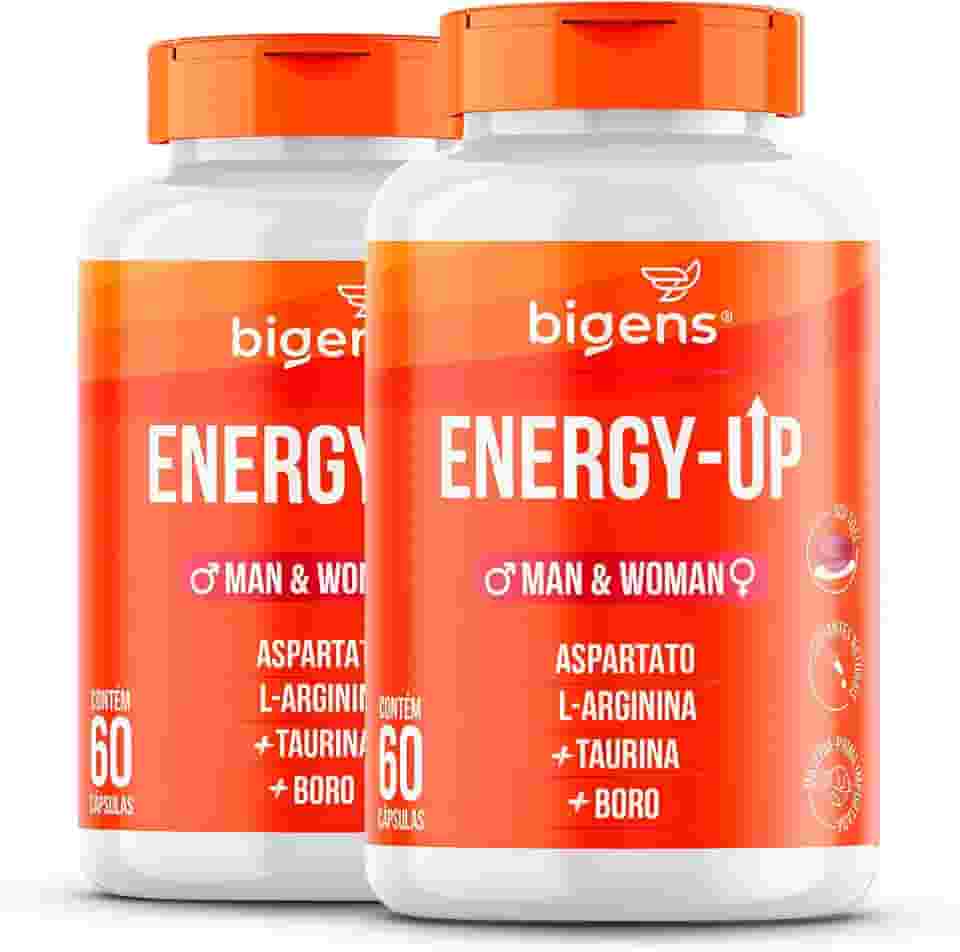 Energy Up, aspartato, arginina, taurina, boro, Bigens 60 cápsulas softgel… (Kit 2)