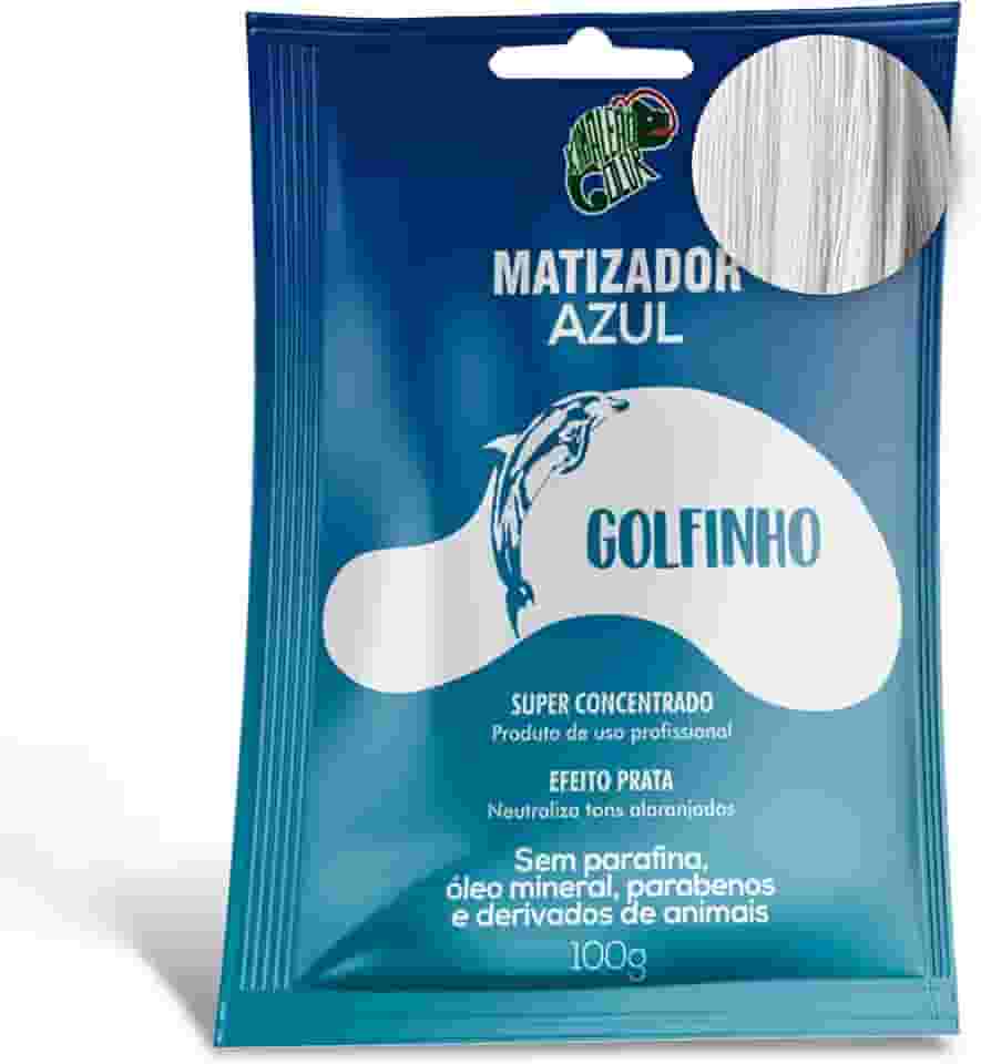 KAMALEÃO COLOR Matizador Azul Golfinho - Neutralizador de Tons Alaranjados - Efeito Prata - Para Cabelos Loiros Platinados - Sachê 100ml