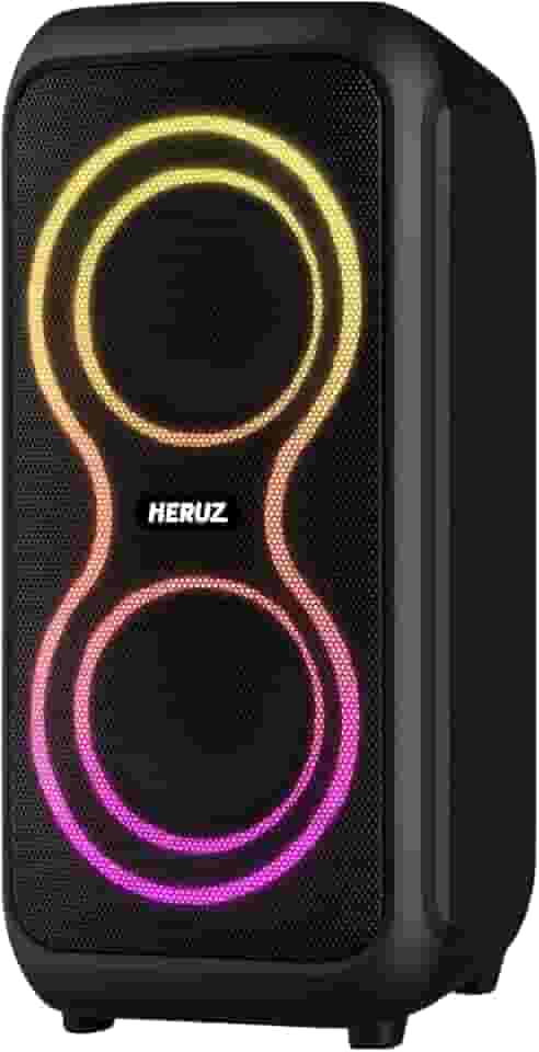 Caixa de Som Ampificada com Bluetooth LED FM, USB Pendrive Grande Potencia Heruz