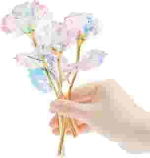 18 peças galáxia rosa colorido arco-íris flores artificiais flor de cristal melhores presentes para o Dia das Mães, Dia de Ação de Graças, Dia dos Namorados, festa de aniversário da menina