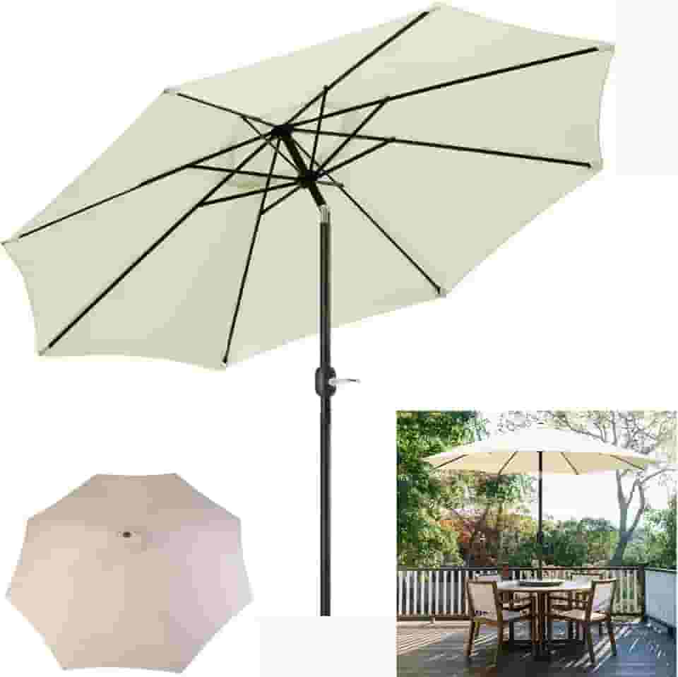 Ombrelone Guarda Sol 3m Grande Com Manivela Articulado Jardim Piscina Maresias Bege - AMZ