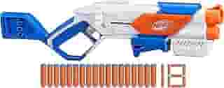 Hasbro Nerf N Series Lançador Strikeback com clip interno, porta-dados e 18 dardos de espuma, brinquedo para meninos e meninas, presente de Dia das Crianças para crianças a partir de 6 anos