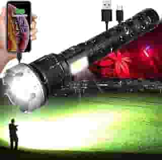 VASTFIRE Lanternas recarregáveis de alto lúmens, 2000000 com zoom 2024, melhor holofote, holofote, lanternas estroboscópicas, lanterna mais brilhante para acampamento doméstico, carros com falta de