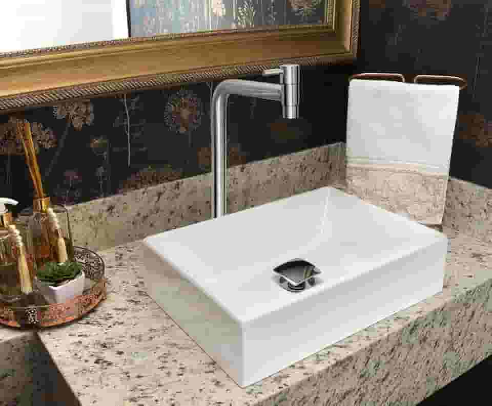 Kit Cuba Torino Sobrepor C/Torneira Inox e Valvula Click Branco