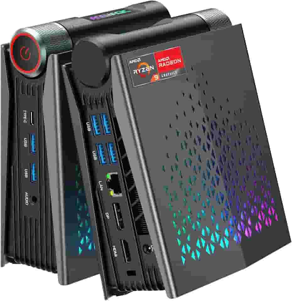 ACEMAGICIAN Mini PC S3A, Ryzen 9 6900HX, 32GB DDR5 1TB NVME SSD Pequenos Computadores para Jogos, Desktop Minúsculo com AMD Radeon 680M, Tipo C|WiFi 6|BT 5.2|Canal Duplo|Escritório|Casa|Jogos Casuais