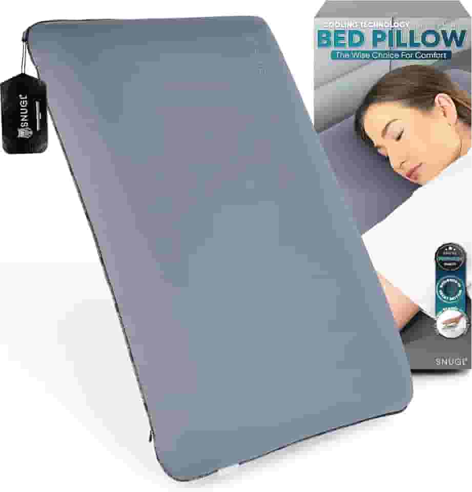 SNUGL Travesseiro de espuma viscoelástica refrescante, almofadas ortopédicas de espuma de memória, travesseiro ergonômico de pescoço para dormir de lado, travesseiros para dor no pescoço e ombro