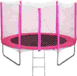 Cama Elástica Pula Pula 2,44 - Suporta 162Kg - Rede com Zíper - Rosa Pink