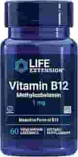 Life Extension Vitamina B12 Metilcobalamina 1Mg - Suplemento De Vitamina B Para O Cérebro - Pastilhas Vegetarianas Dissolva Na Boca -Sem Glúten, Não Transgênico, Vegetariano - 60 Contagens
