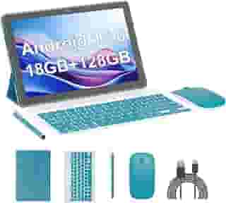 Tablet Android 15, tablets de 10 polegadas, 18 GB de RAM + 128 GB de ROM/2 TB expansível, tablets 2 em 1 com capa para teclado, tela IPS 1280 x 800, Wi-Fi 5G, câmera dupla, bateria de 6000 mAh BT5