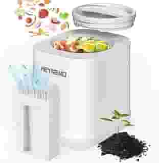 HEYNEMO Composteira Elétrica De 4L Para Cozinha, Inteligente Áreas Externas/Internas, Bancada Com Autolimpeza E Sem Odor, Máquina Compostagem Resíduos Alimentares 3 Modos Trava Segurança